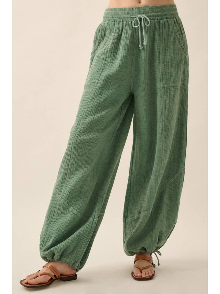 Promesa USA - Wholesale Pants - Women's - Mineral Washed Crinkle Cotton Parachute Pants10