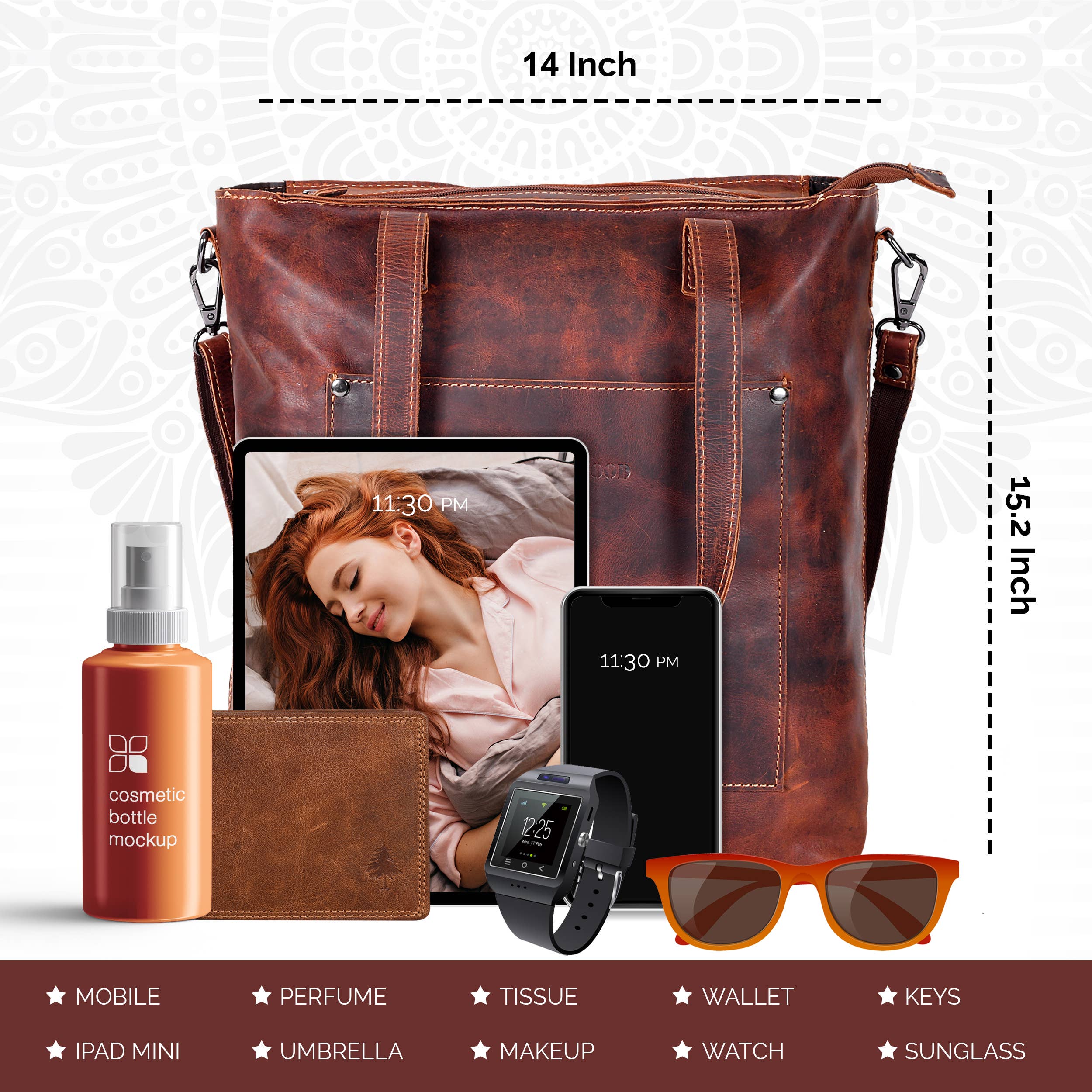 Greenwood Leather - Wholesale Tote Bag - Women's - Classic Leather Tote Bag Bunbury - GW202521