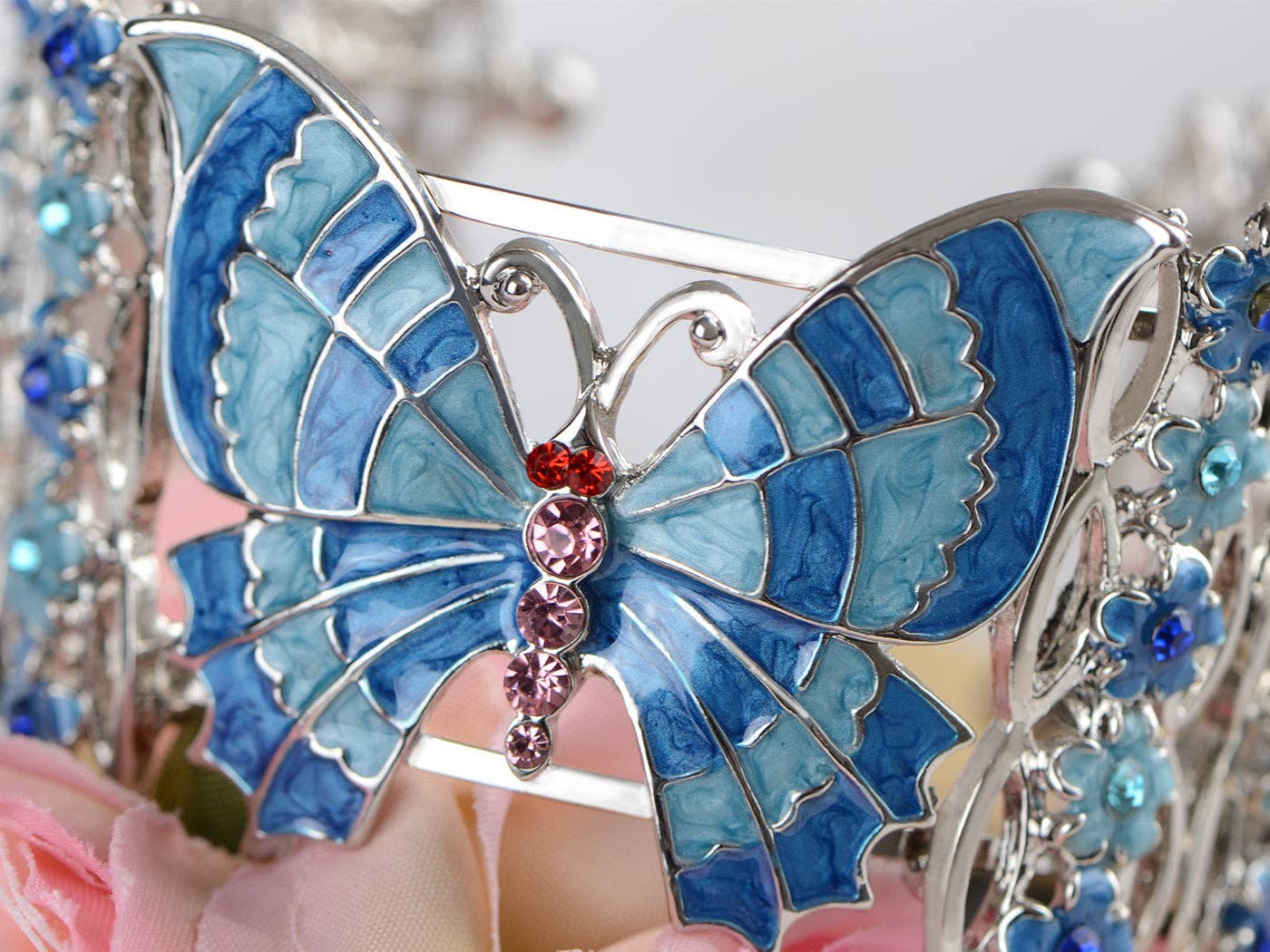 AK Brand - Wholesale Cuff Bracelet - Gold Floral Topaz Butterfly Dragonfly Cuff Bangle Bracelet7