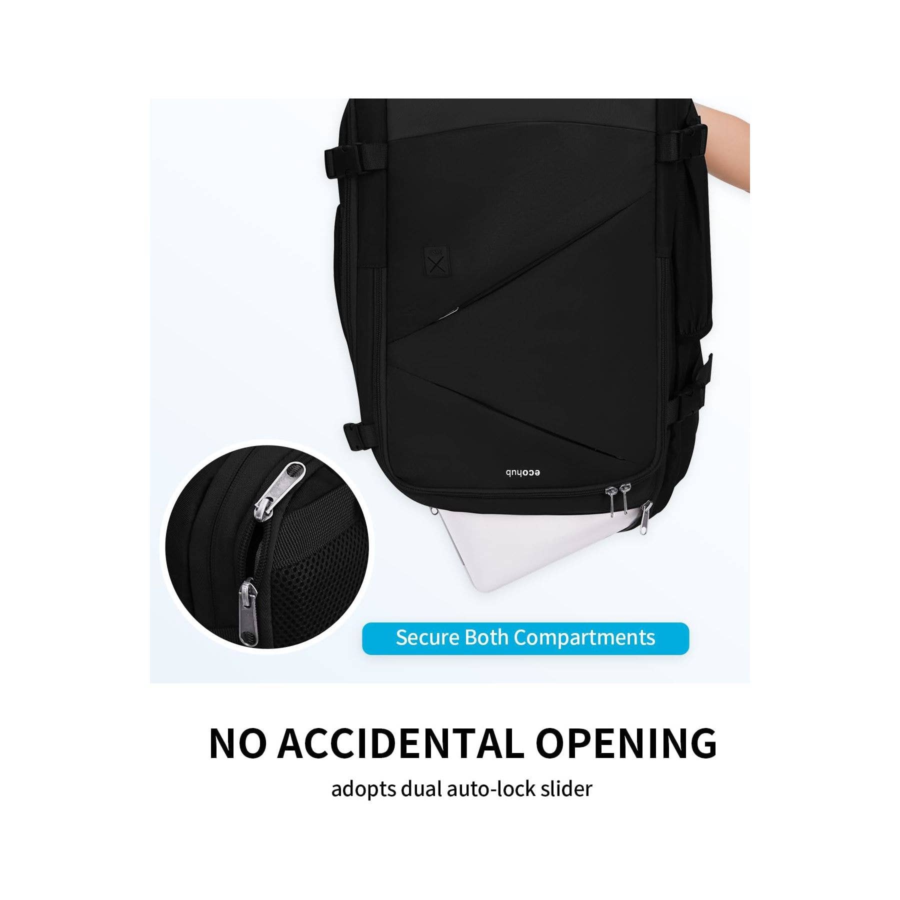 wandf - Vendita all'ingrosso Zaino - Unisex - Zaino da viaggio ECOHUB Carry On per laptop da 17 pollici, 12 tasche4