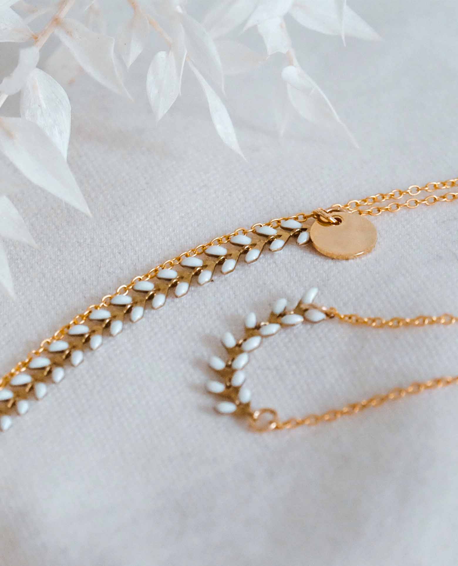 Atelier Aismée - Vente Colliers à pendentif - Bola de grossesse Nuée d'Épi blanc3