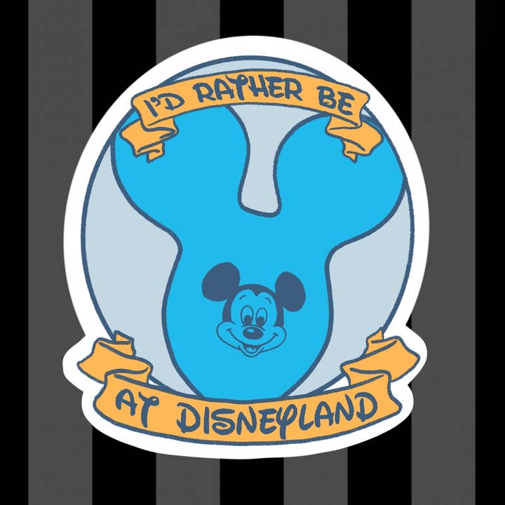 Happiest Balloon “I’d Rather Be at Disneyland” Vinyl Sticker Multiple Colors for wholesale by Fiat Lux Illustration