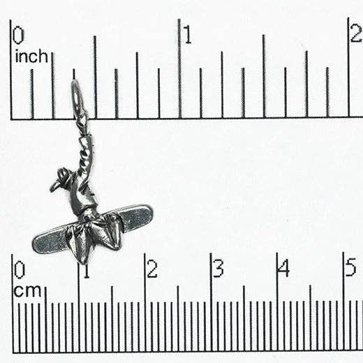 27mm x 18mm Snowboarder Charm - Made of Pewter - Sold Individually - CBS1025 for wholesale by Continental Beads