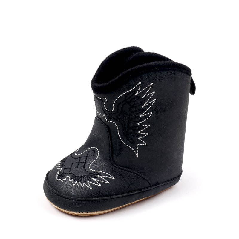 Kids Charm Online - Wholesale Booties - Baby - Black pleather baby  boots with velcro. MY3167B4