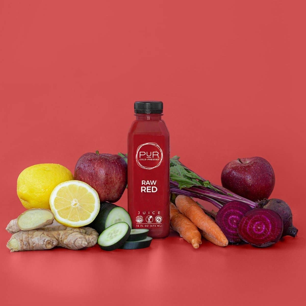 PUR Cold Pressed Juice - Wholesale Wellness Juice/Tonic - RAW RED - DAILY JUICE KIT2