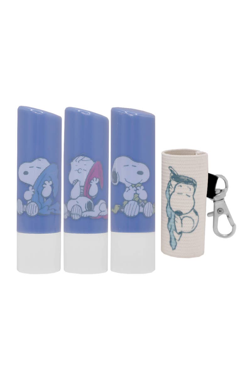 Wholesale Celavi P60102 3pc Peanuts Snoopy Lip Balm Set - 12 for