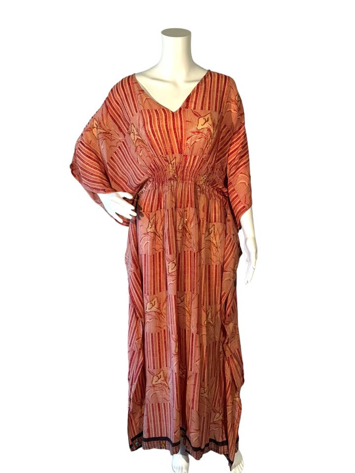 KF-149 - Candy Land - Long Silk Kaftan ML for wholesale by Silk Ranch