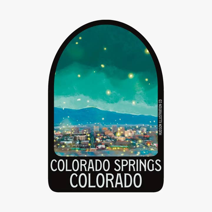 Colorado Springs Colorado 2 - Autocolante/Íman/Impressão/Postcard por atacado de Hudson Illustration Co - About Town Co