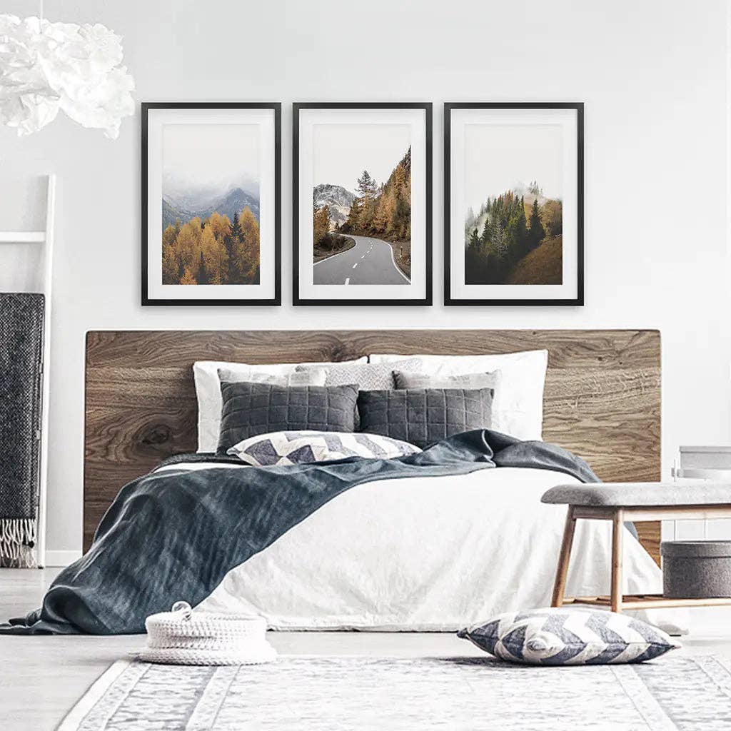 Art Lane - Wholesale Gallery Wall Set - Brown Autumn Mountain Forest Scenery. Nature Landscape9