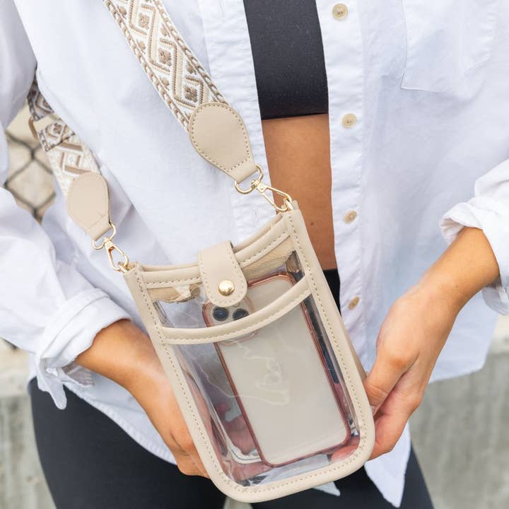 modern and chic - Wholesale Crossbody Bag - Women's - Logan Clear Crossbody Stadium Concert Bag4