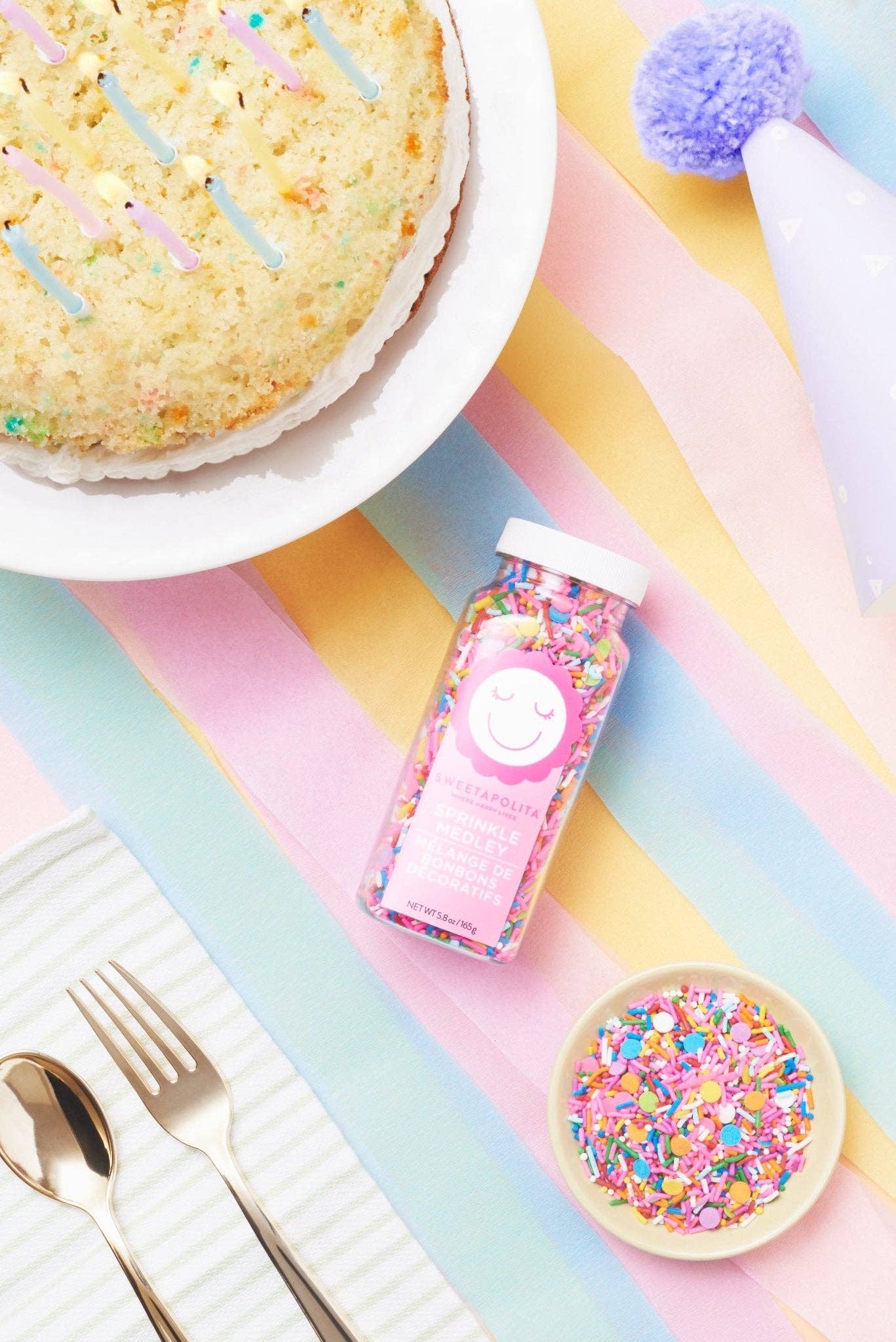 Sweetapolita - Vente Confettis pour gâteau - Mélange de Vermicelles pour Fête d'Anniversaire - États-Unis2