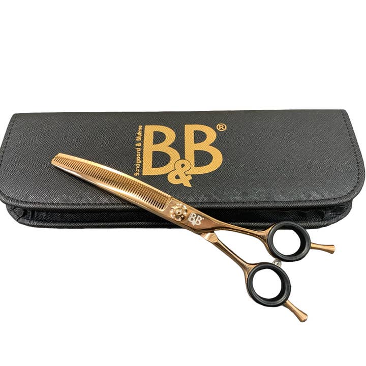 B&B Økologisk Hundeshampoo - Wholesale Pet Grooming Aid - Dog - B&B Effilerscissors 6" Rosegold - Curved1