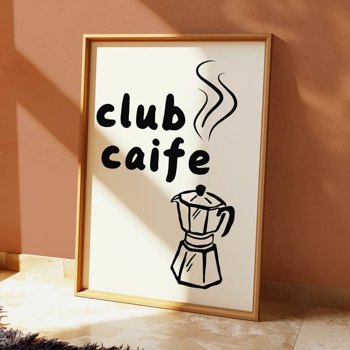 Club Caife Print for wholesale by As Gaeilge