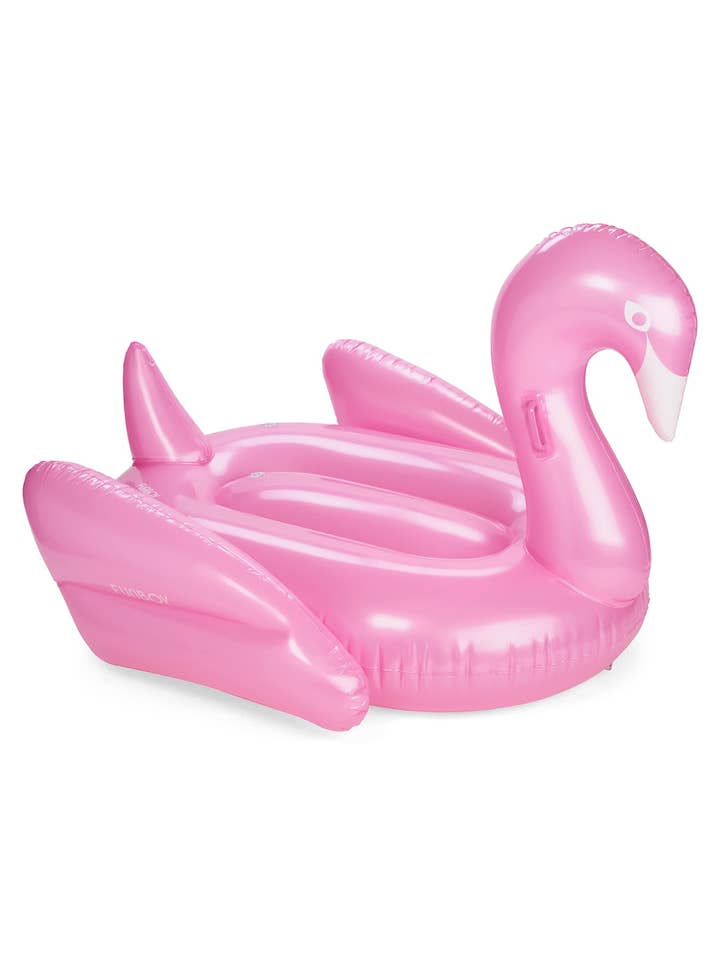 Metallic Pink Swan Pool Float for wholesale by FUNBOY