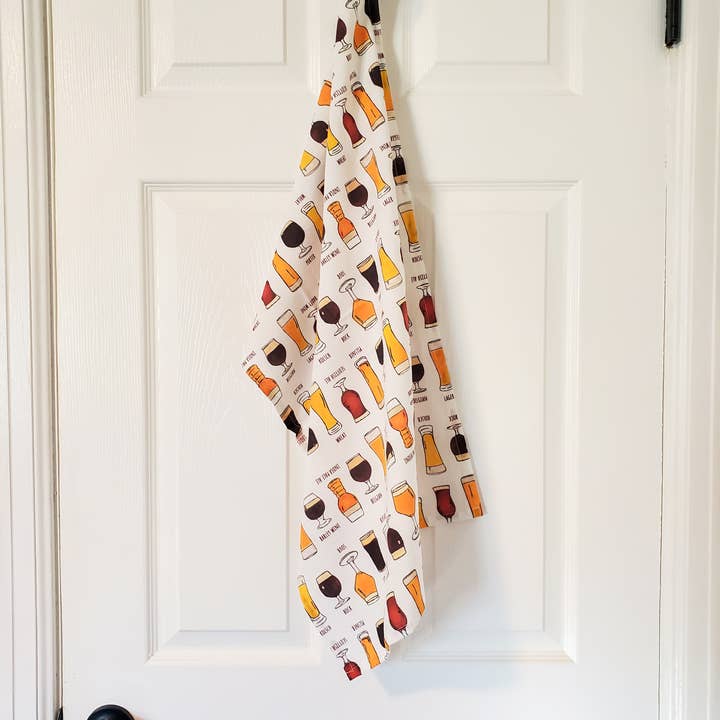 abigail hausman design & illustration - Wholesale Tea Towel - Beer Lover Tea Towel/Flour Sack Towel 19x281