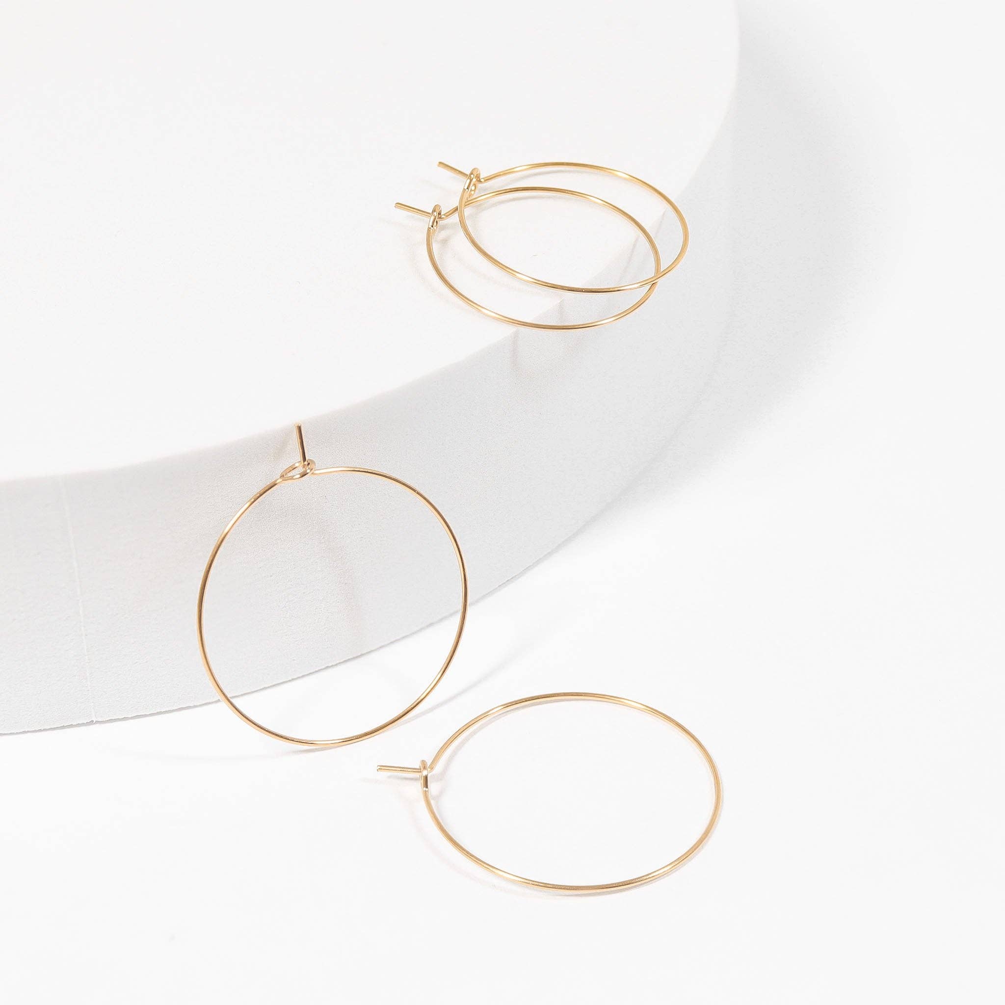 WJW - Wholesale Hoop Earrings - 18K Gold PVD Stainless Steel Wire Hoop Earrings4