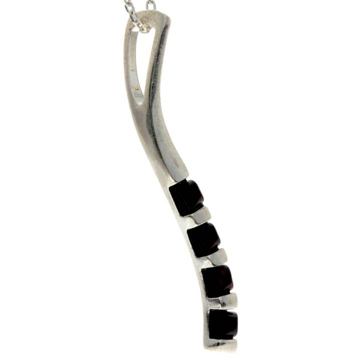 SilverAmber Jewellery - Wholesale Pendant/charm necklace - 925 Sterling Silver & Baltic Amber Modern Designer Pendant - GL20218