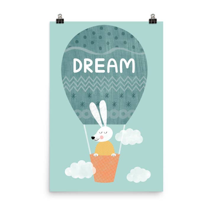 Impression artistique Dreaming Rabbit - anglais pour la vente par gabo and mateo designs