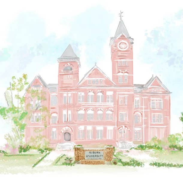 UNIVERSITÉ D'AUBURN - Impression d'art pour la vente par Rebecca Illustrated