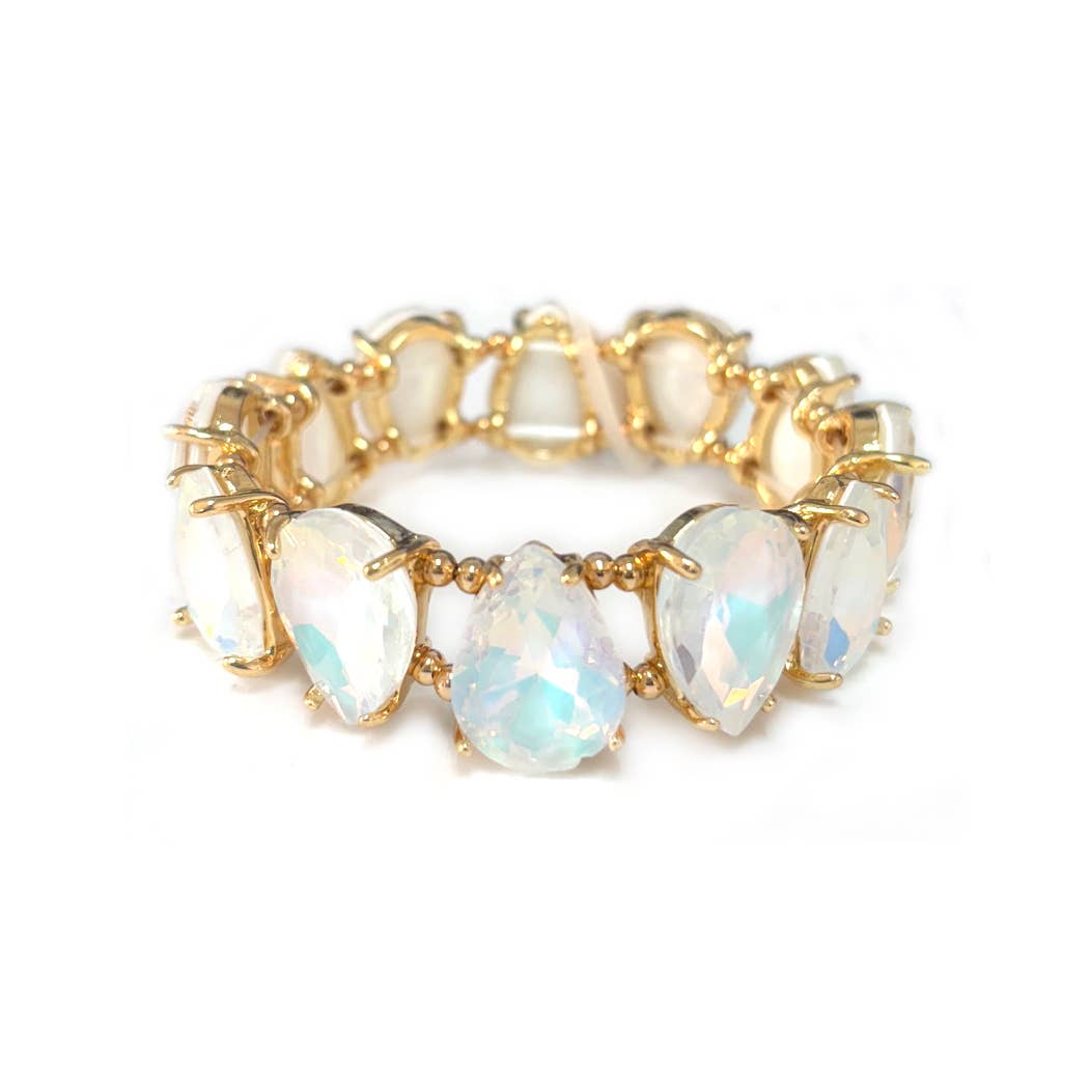 StarryNYC - Wholesale Beaded Bracelet - Neon & Pastel Teardrop Glass Crystal Bead Stretch Bracelet7