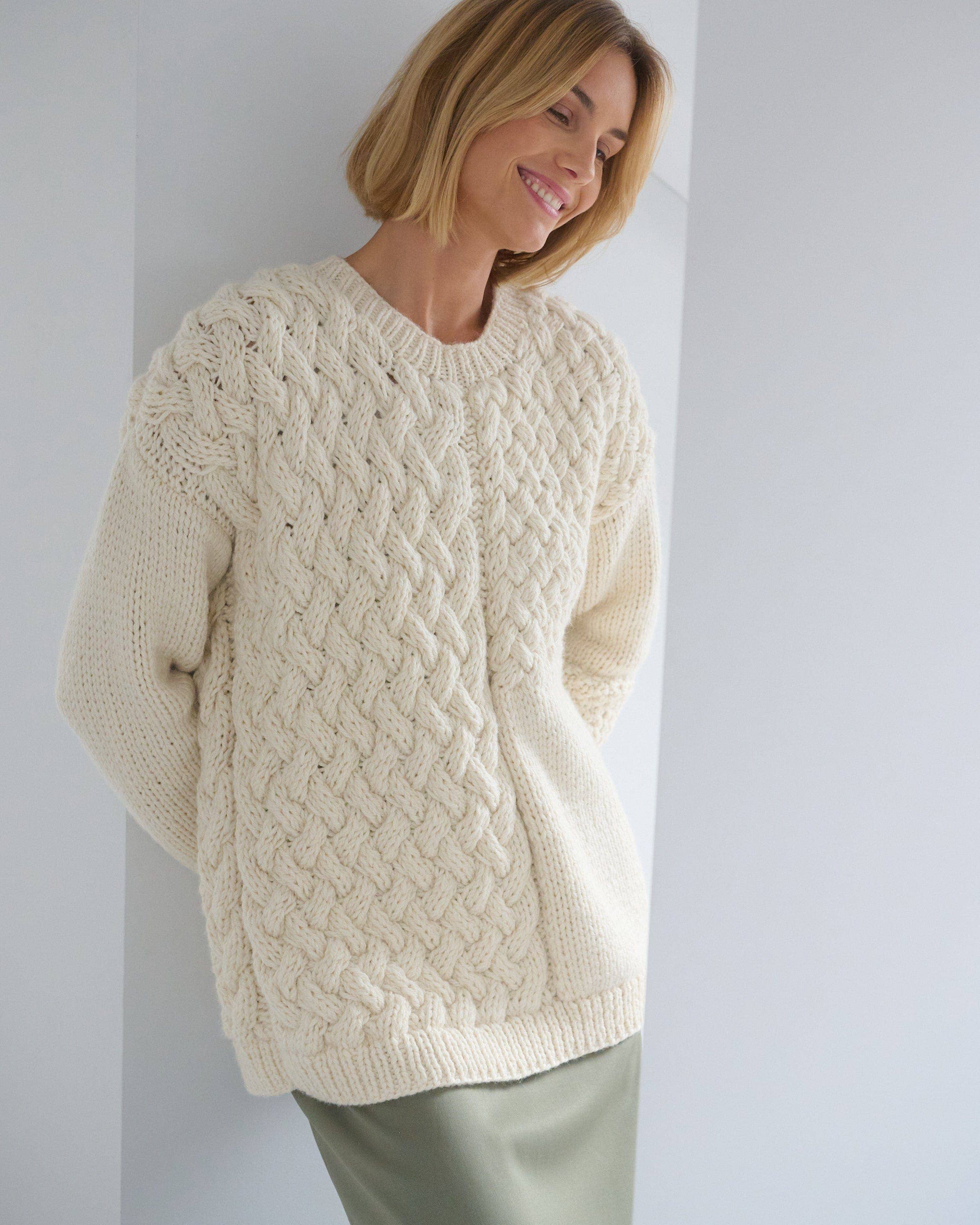 Beige Heartbreaker: Sea Salt Alpaca & Wool Sweater for wholesale on Faire3