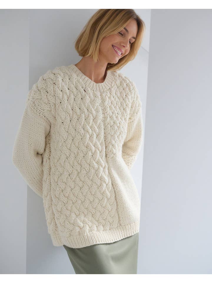 Beige Heartbreaker: Sea Salt Alpaca & Wool Sweater for wholesale on Faire3