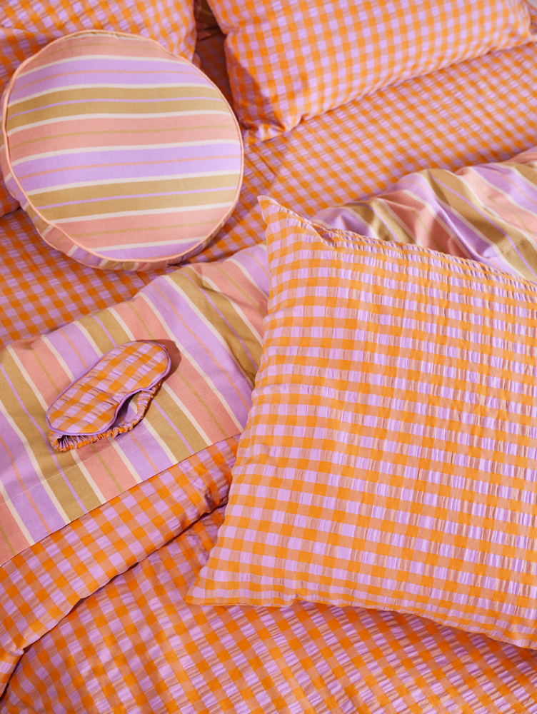 Mosey Me – Großhandel Bettdecke – Kumquat Bloom Seersucker-Bettbezug2