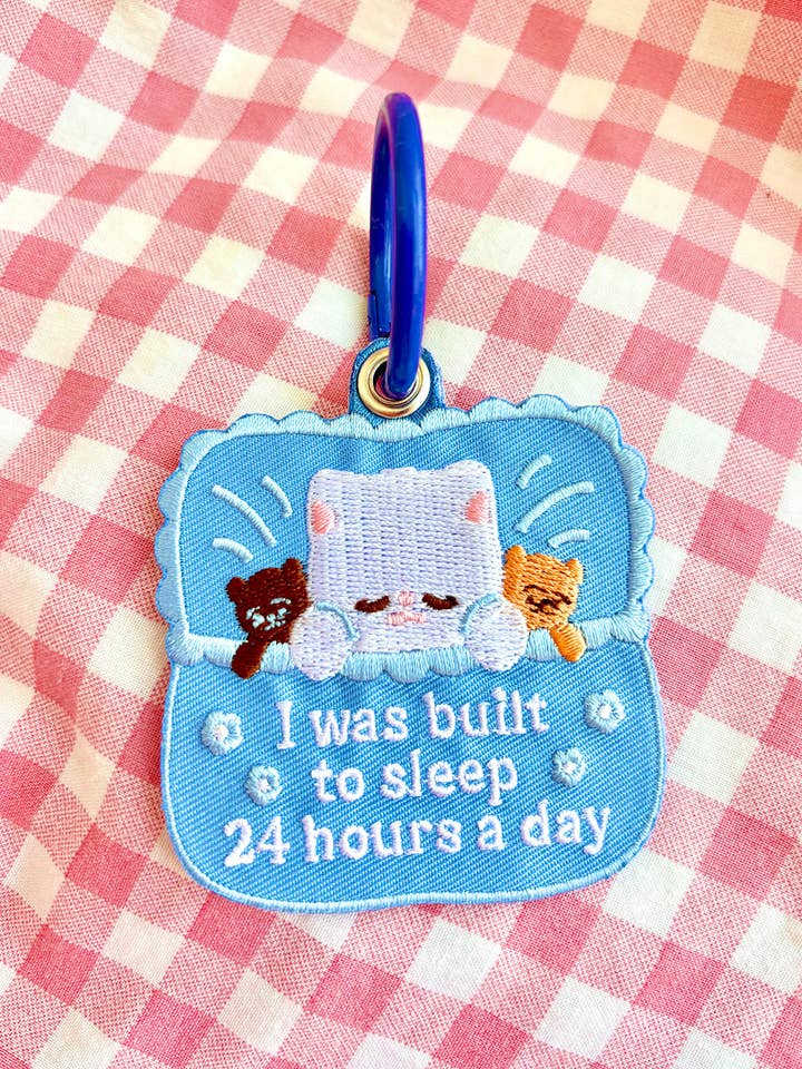 Built to Sleep Embroidered Keychain for wholesale by Maobabie