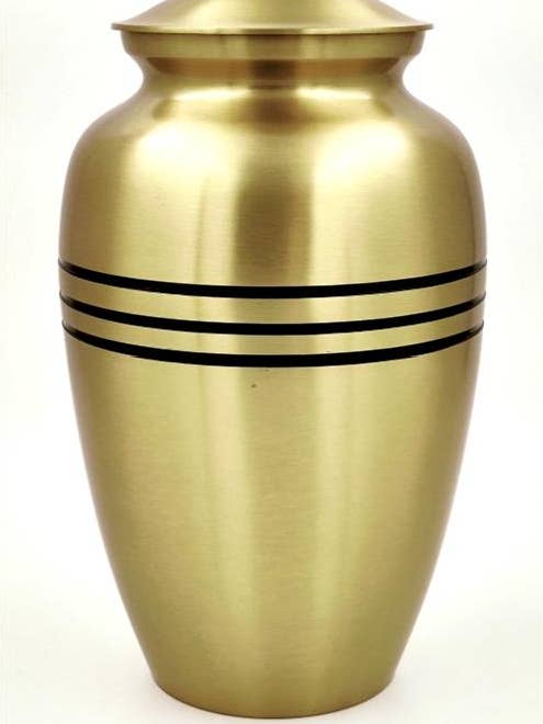 Urnes funéraires en laiton doré classique - Urnes pour adultes fabriquées à la main pour la vente par 1 DOLLAR IMPORTS, LLC