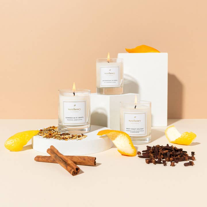 Citrus and Spice 3oz Mini Trio Candle set for wholesale by Waxtheory