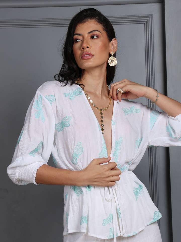 Blouse Tunique en Crêpe Doux pour la vente par Avani Del Amour