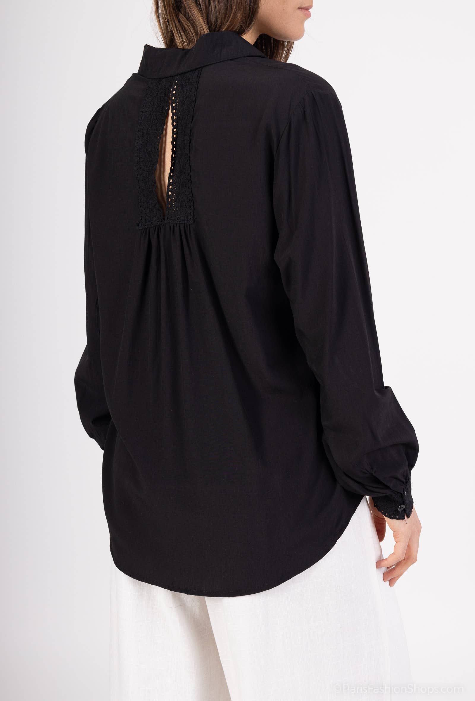 Afinity - Wholesale Button Down Shirt - Women's - Lace back shirt A929 – Elegance & refinement0