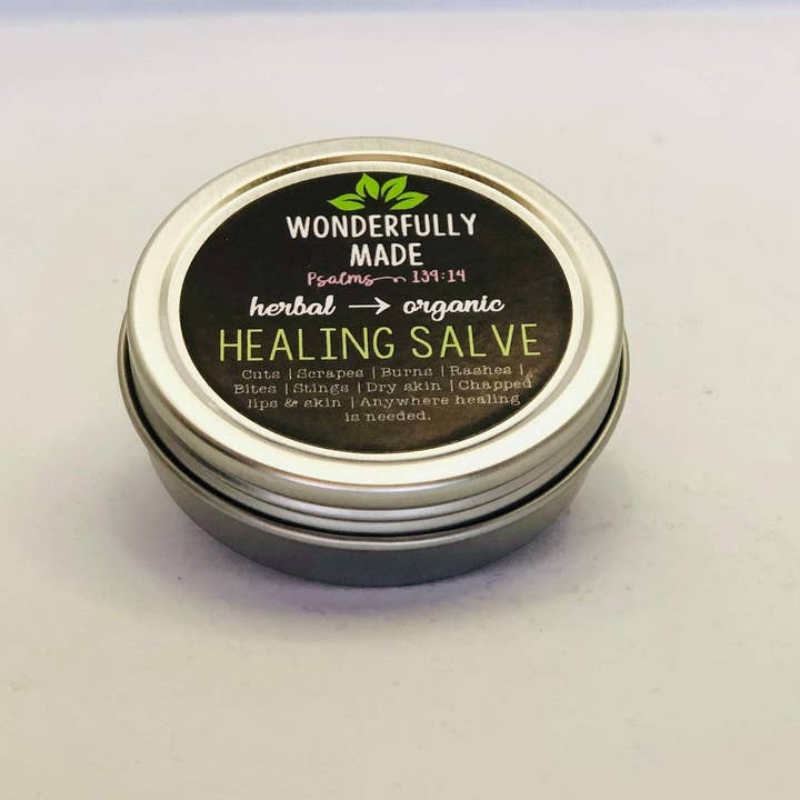 Wonderfully Made .love - Wholesale Healing Salve/Balm/Cream - Herbal Healing Salve | Dry Hands | Calendula | Chickweed | Plantain | Chapped Lips | Cracked Skin | Organic | Everything Salve | Natural1