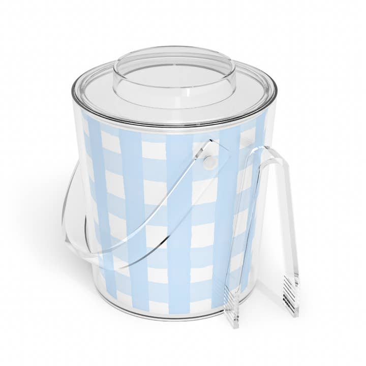 Seau à glace en acrylique Vichy avec pinces pour la vente par Kate by Rolfes Custom Design