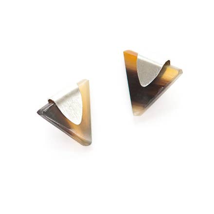 Fair Anita - Wholesale Stud/Post Earrings - Triangle Horn Studs - Silver