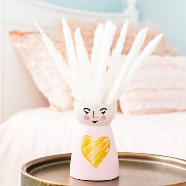 Face Vase- Love Heart - Case of 12 for wholesale by MintAndSoda