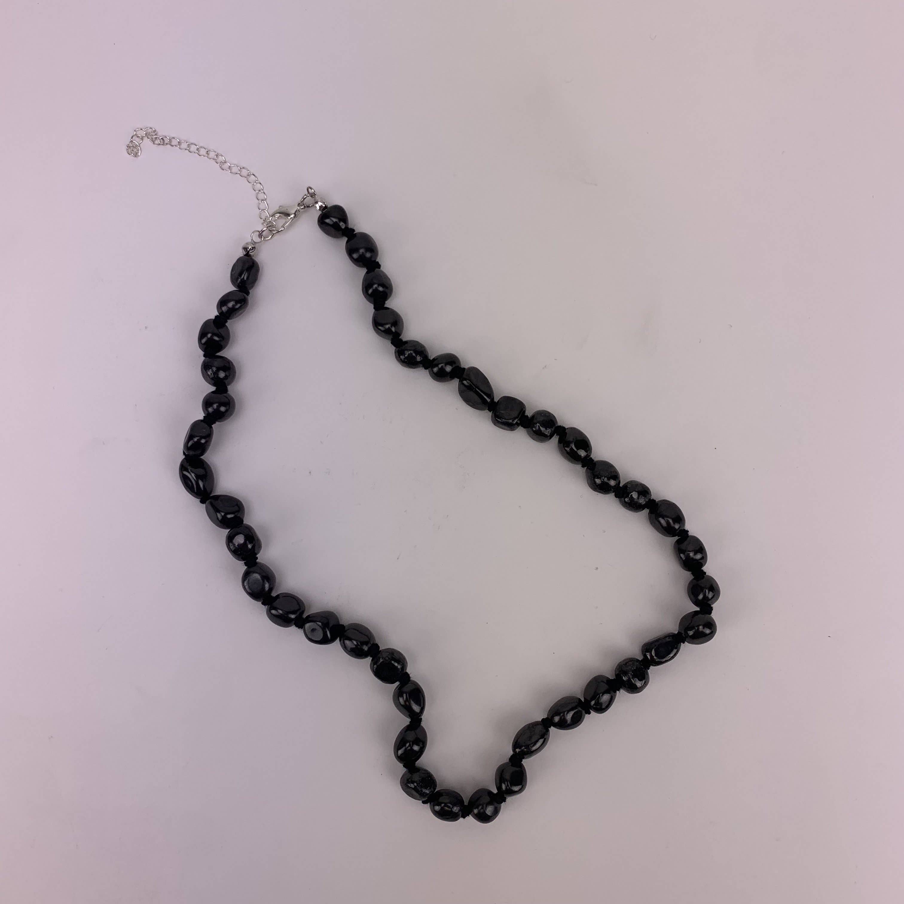 Pelham Grayson Rose - Wholesale Beaded/Pearl Necklace - Shungite Tumbled Bead 18" Necklace | 7-10 mm Stones | Russia2