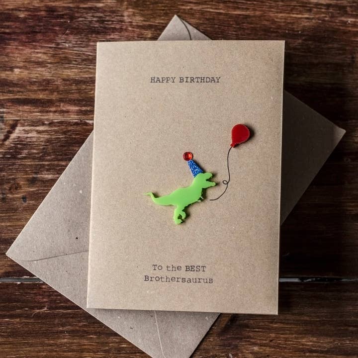 Grattis på födelsedagen/Brothersaurus/Lyxkort för bror för wholesale av Drop Scone Designs