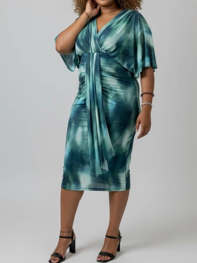 Invitadissimas - Wholesale Dress - Women's - Printed midi dress 25231-13