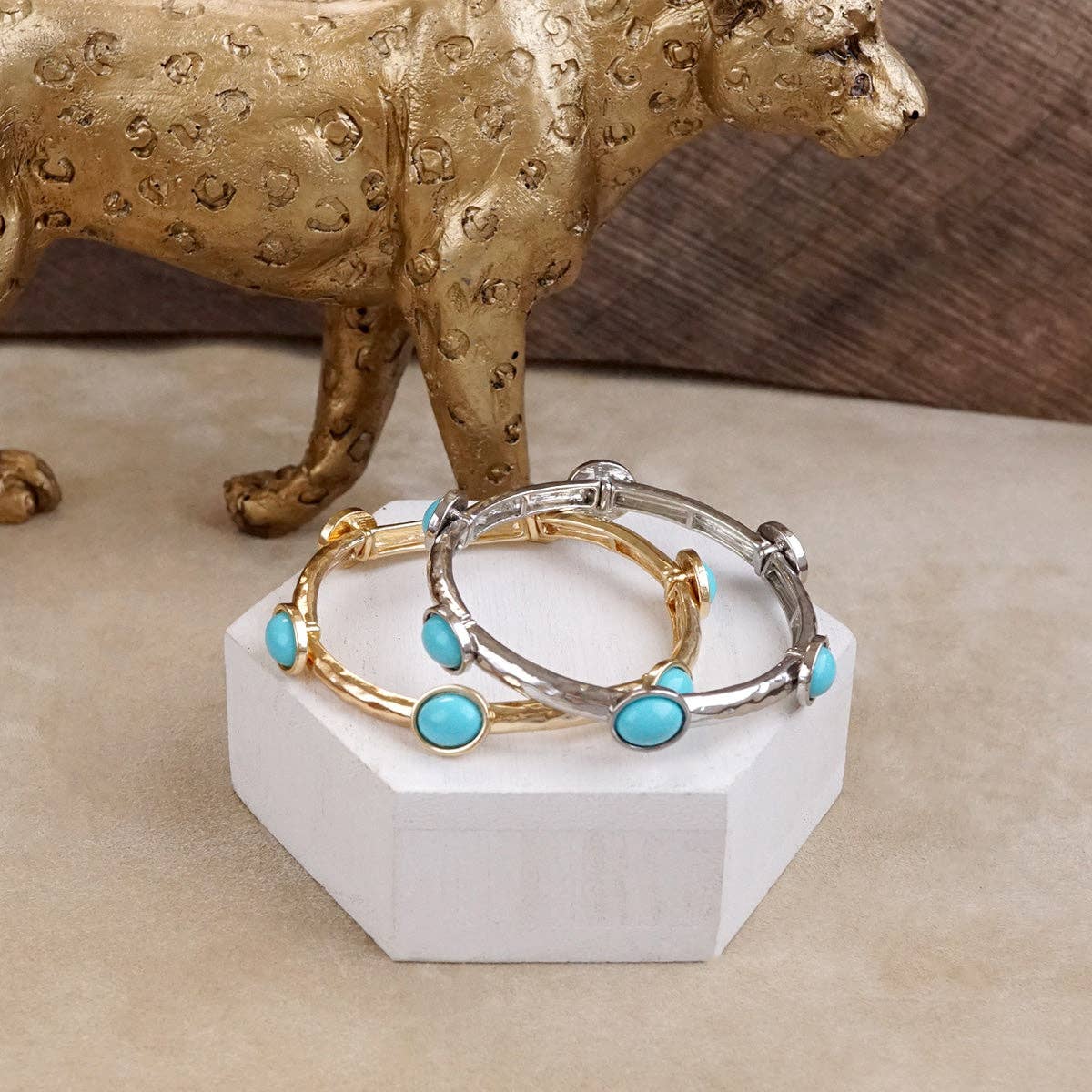 PennyLine inc - Wholesale Bangle Bracelet - Desert Orbit – Turquoise Station Stretch Bangle2