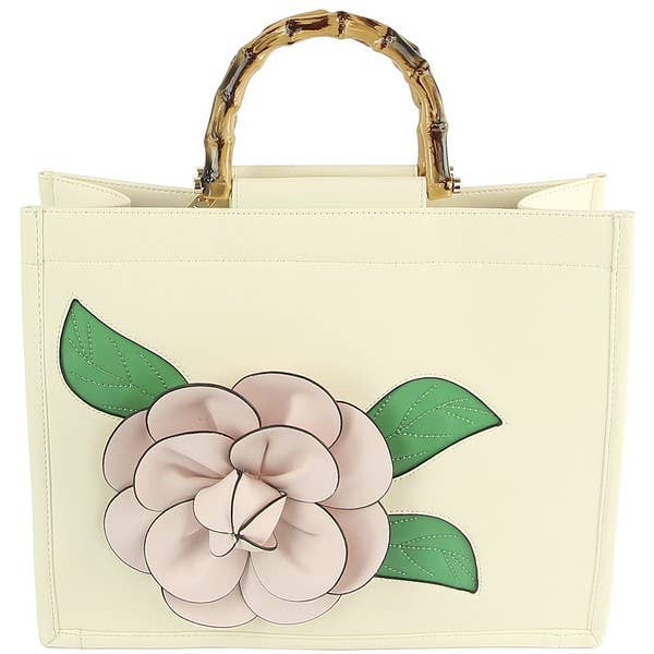 Shop Neighbors - Vente Sac à main avec poignée sur le dessus – femme - SAC À POIGNÉE EN BOIS À FLEURS TENDANCE6