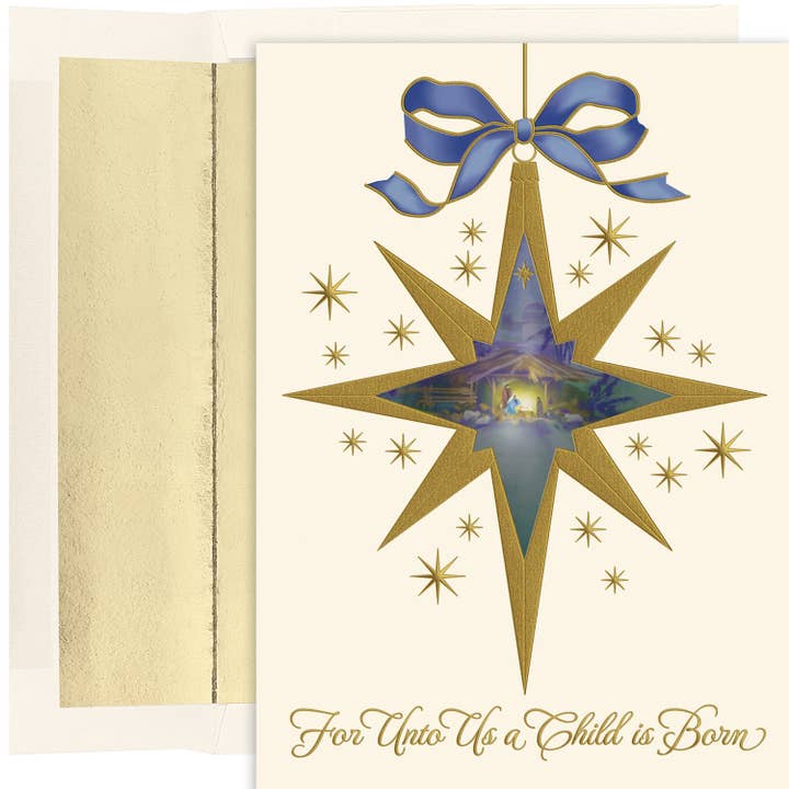 Nativity Star Boxed Holiday Cards for wholesale by Masterpiece Studios