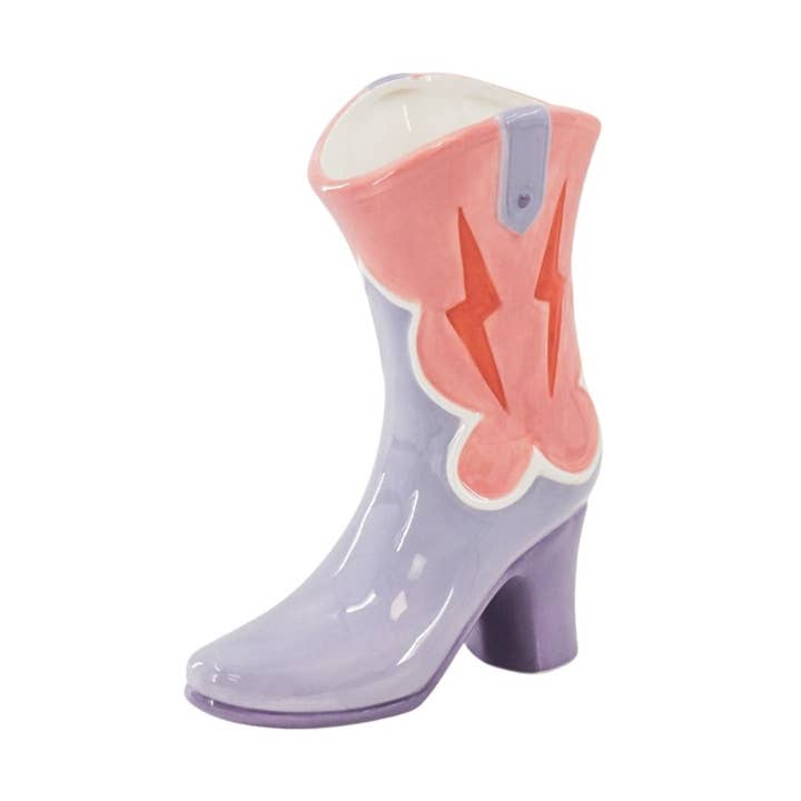 Flower Vase- Boot Vase- Ceramics- Pink/ Lilac-16,5x10.5x26,5cm for wholesale by Housevitamin bv