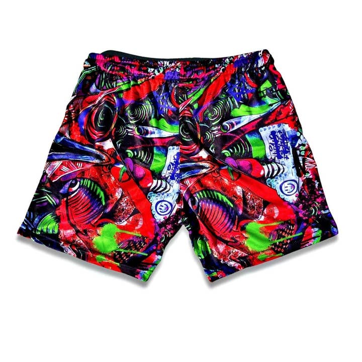 Pantalones cortos de malla con estampado de graffiti para venta al por mayor de King Killers