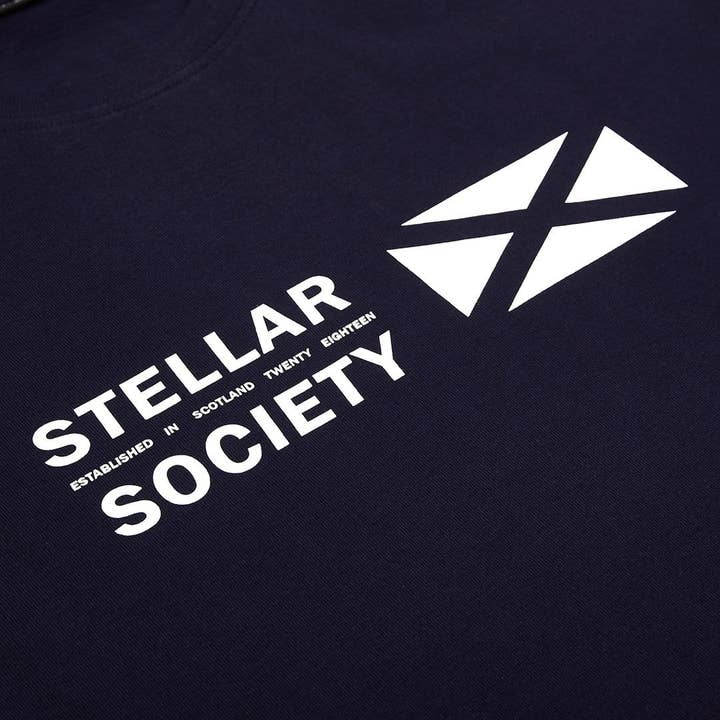 T-shirt Saltire - Navy per la vendita all'ingrosso da parte di Stellar Society