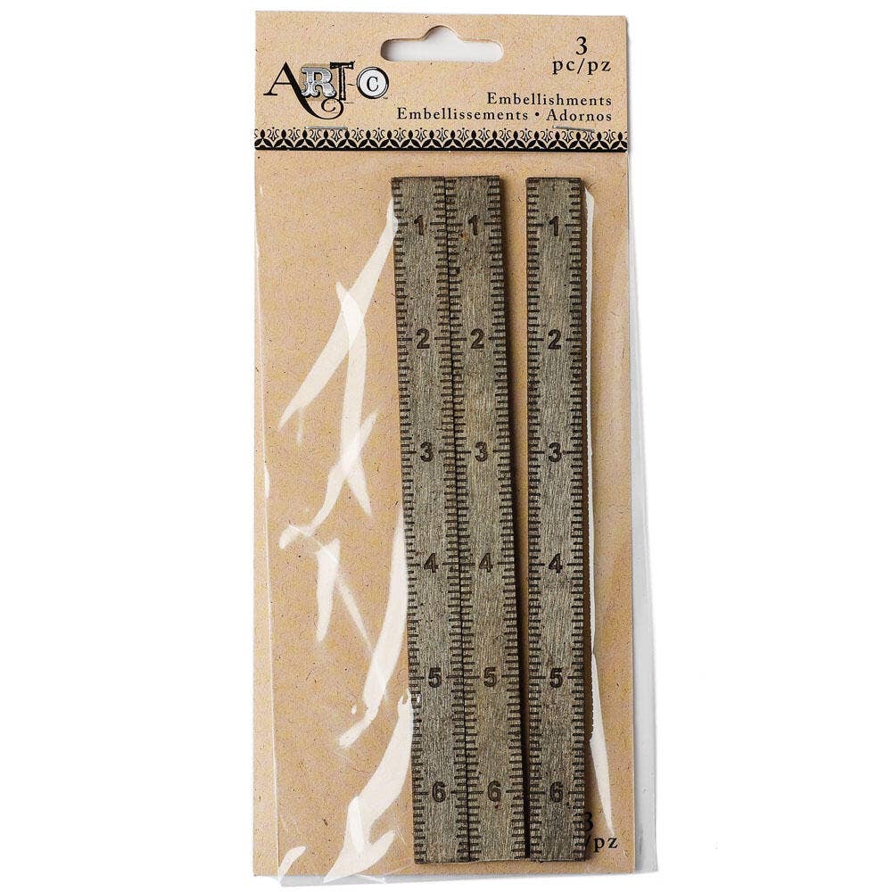 Factory Direct Craft - Wholesale Decorative Tabletop Object - 6" Rustic Antique Look Rulers (Pack of 3 rulers) 1