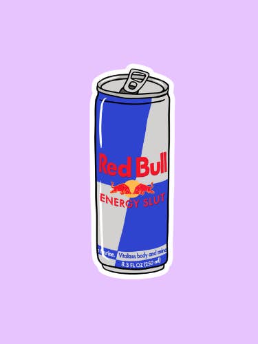 Red Bull Energy Slut Sticker for wholesale by Shadows of Sunshine