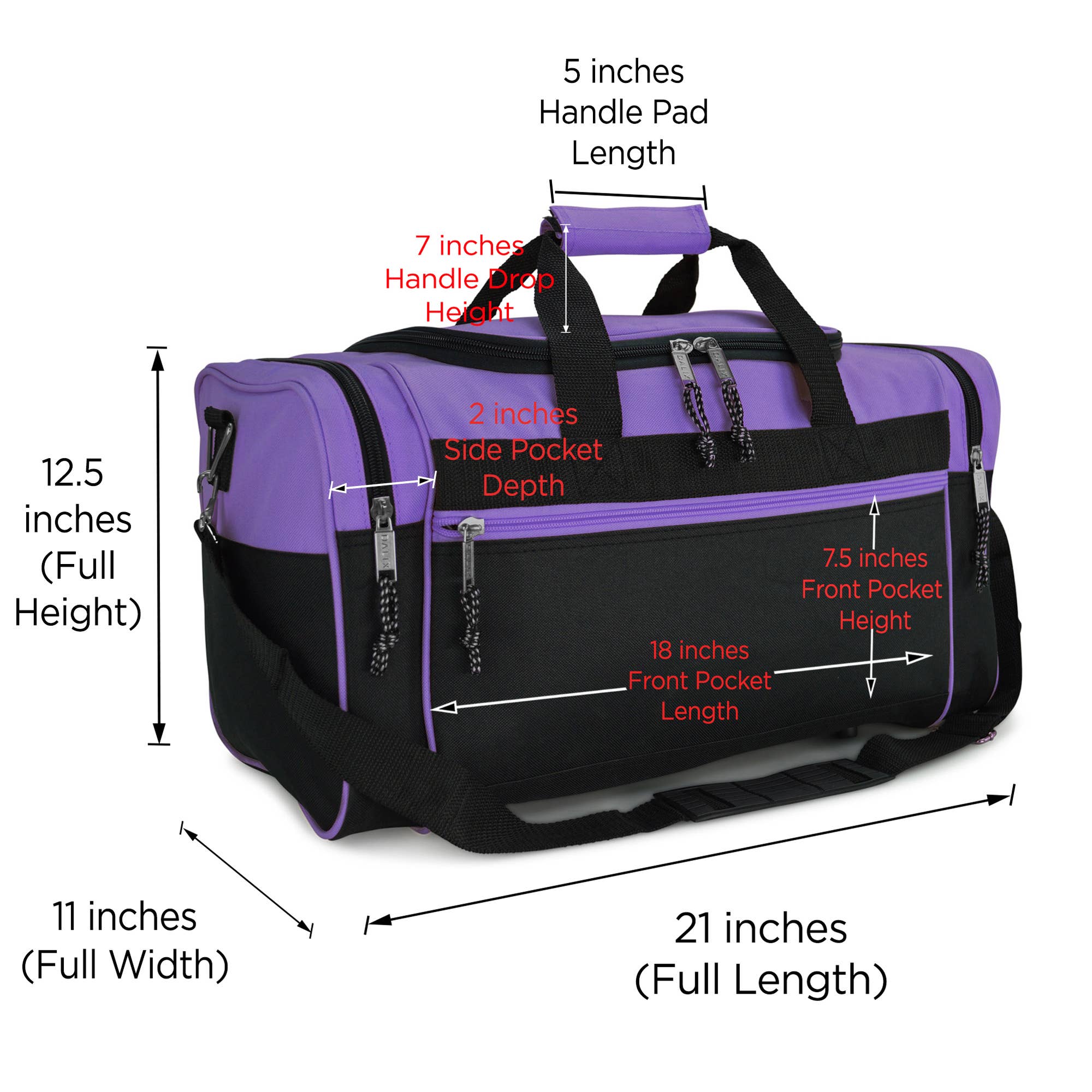 Dalix - Wholesale Weekender Bag - Unisex - DALIX 21" Blank Sports Duffle Bag Gym Bag Travel Duffel52