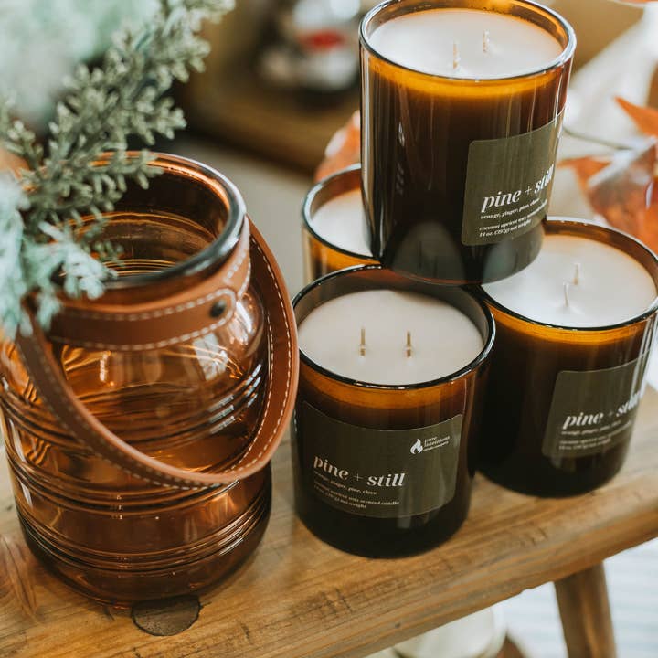 Pine + Still for wholesale by Pure Intentions Candle Company