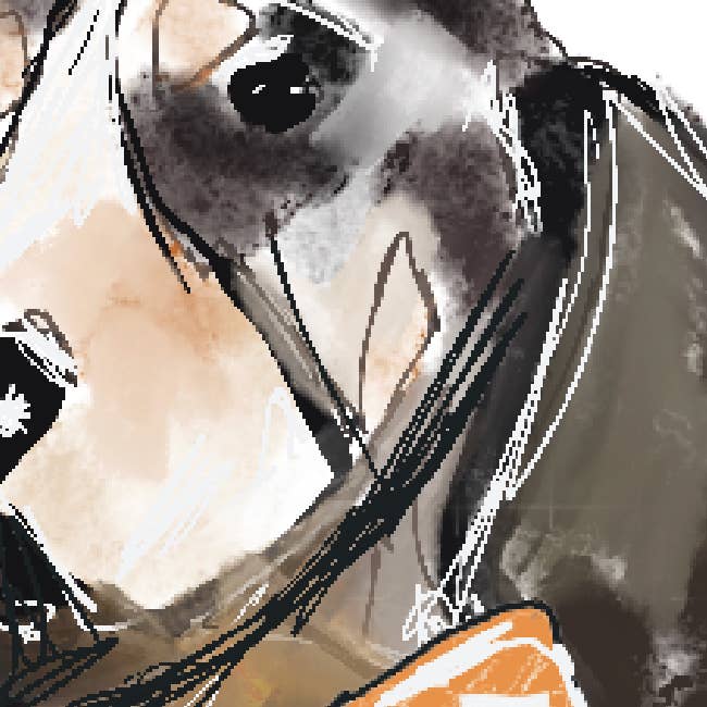 Hey Y'all Party - Wholesale Flat Wrap - Hound Dog Orange and White Tie Reversible Gift Wrap Sheets4